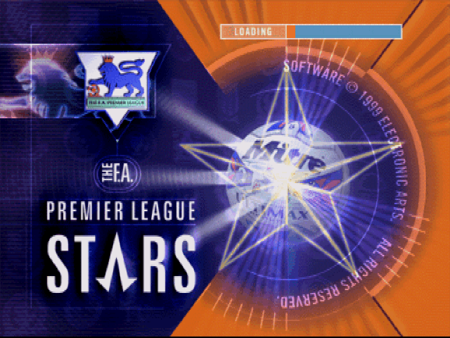 FA Premier League Stars title screen for Playstation